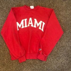 red miami crewneck